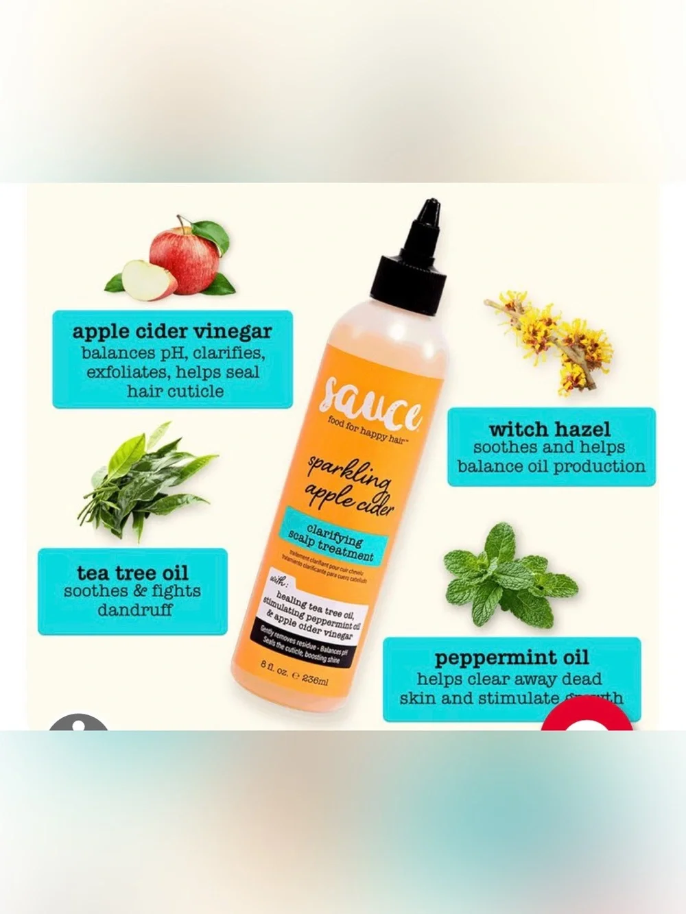 3 sauce Sparkling Apple Cider Clarifying Scalp Treatment - 8 oz each